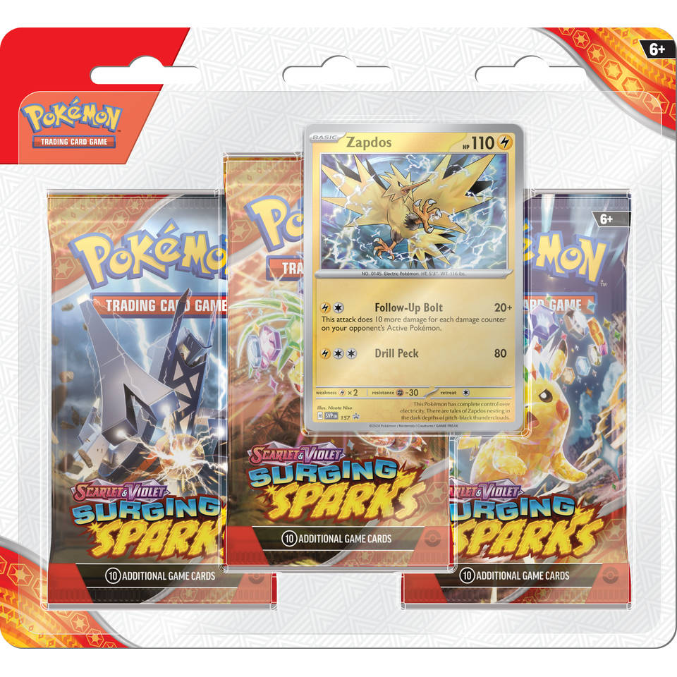 Pokémon 3-Pack Blister Surging Sparks - Zapdos
