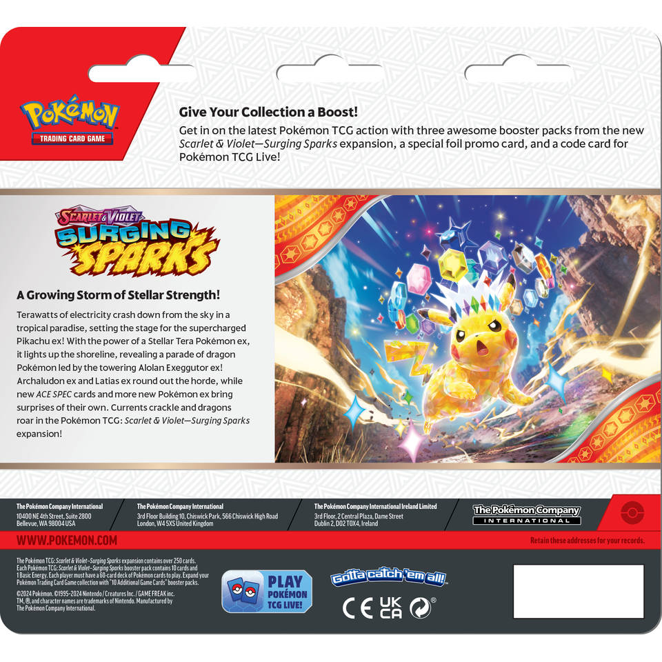 Pokémon 3-Pack Blister Surging Sparks - Zapdos