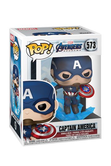 Avengers: Endgame POP! Movies Vinyl Figure – Captain America w/Broken Shield & Mjölnir – 9 cm