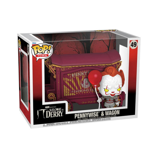 IT - Welcome to Derry POP! Town Vinyl Figure – Pennywise & Wagon – 9 cm