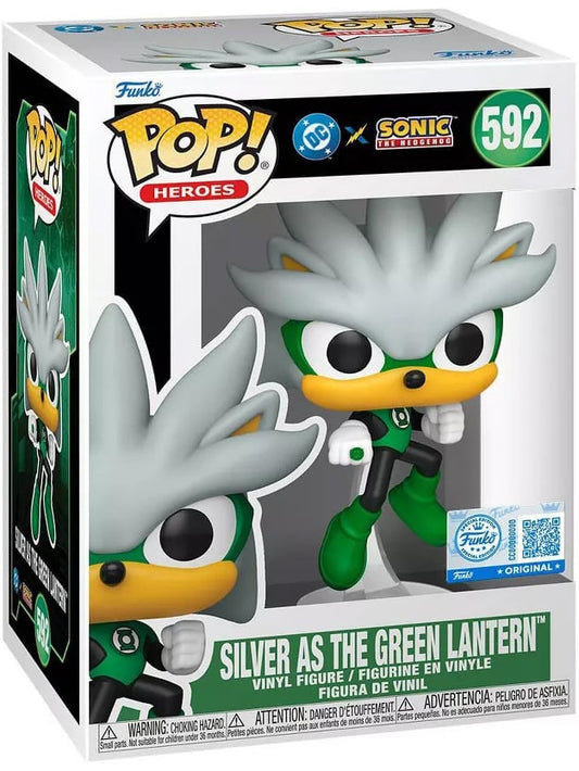 JLA & Sonic POP! Heroes Vinyl Figure – Silver as Green Lantern – 9 cm