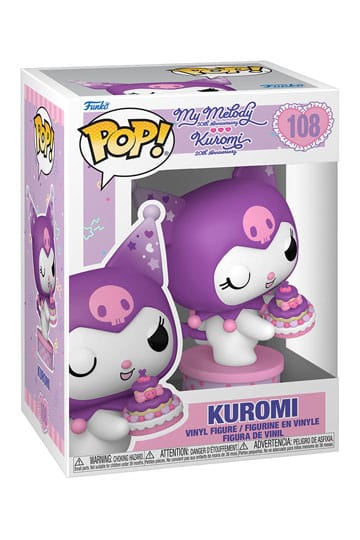 Hello Kitty and Friends POP! Vinyl Figure – Kuromi with Cake (20th Anniversary) – 9 cm