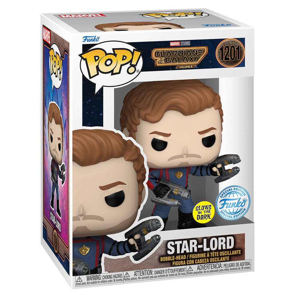 Marvel Guardianes of the Galaxy POP figure, Star-Lord (glow in the dark) Exclusive 9cm