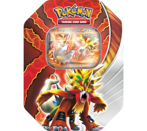 Pokémon Paradox Destinies Collector's Tin - Gouging Fire Ex (Ancient Entei)